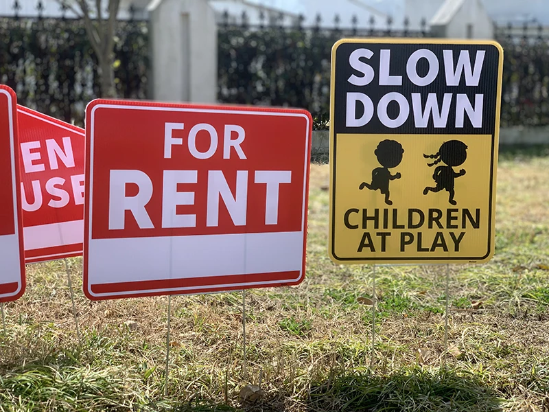 Wholesale Custom Made Shape PP Material Corrugated Plastic Sign Board Printing Coroplast Yard lawn Signs