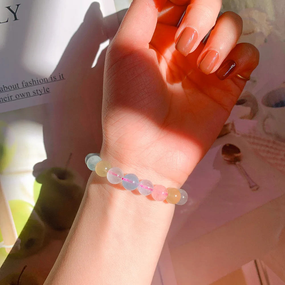 Natural Morgan Stone Bracelet candy color Morgan stone factory wholesale natural crystal jewelry Amoy source