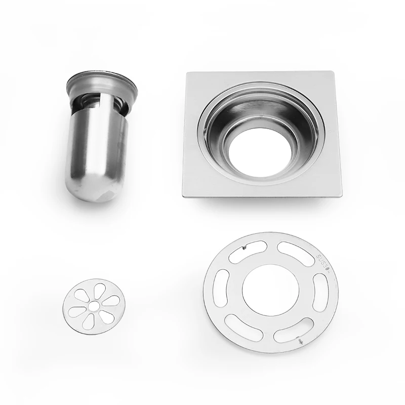 304 stainless steel floor drain grids hair catcher square hair drain cover scupper grate floor drain