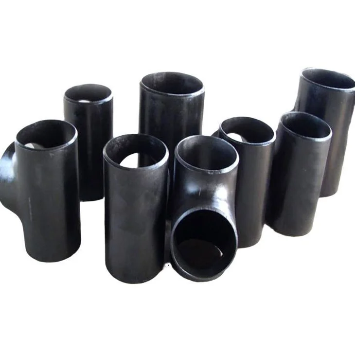 Seamless Round Carbon Steel Black Pipe Fitting Seamless Equal Butt Welded Straight Reducing Tee