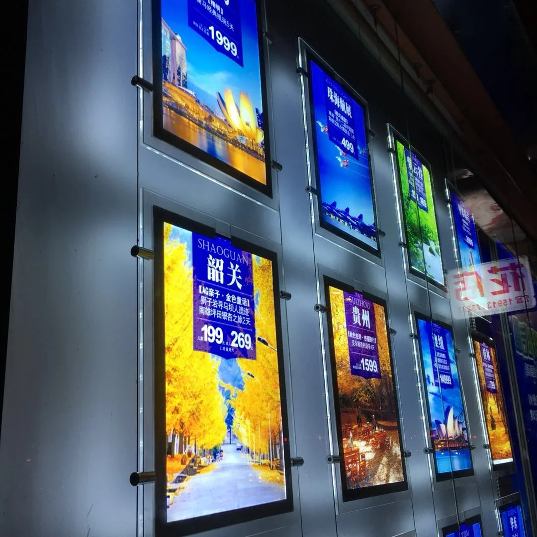 
A3 A4 Real Estate Agent Window hanging display led acrylic light box 