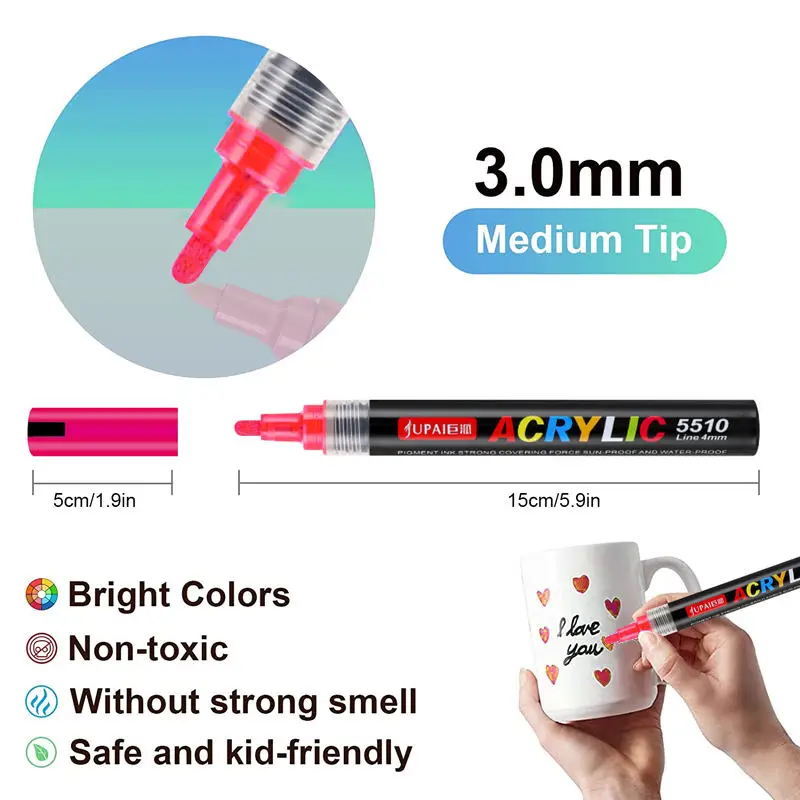 Custom Garment stone skin painting marker pen Best drawing watercolor acrylic pen marker 36 set for acrylic writing board