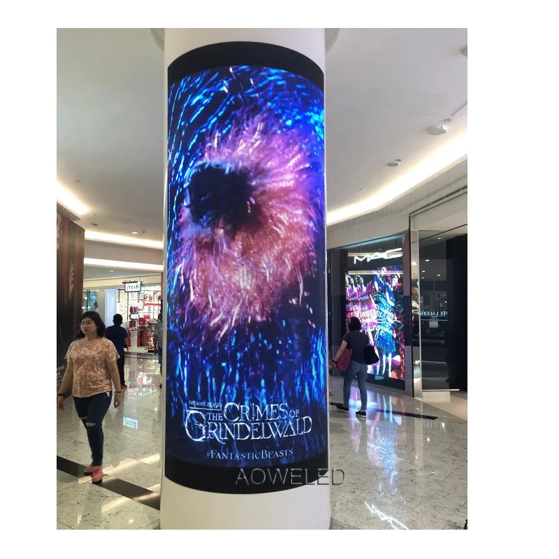 AOWE Hot sale digital flexible led curtain smart display full color curved display foldable led video screen panels soft module
