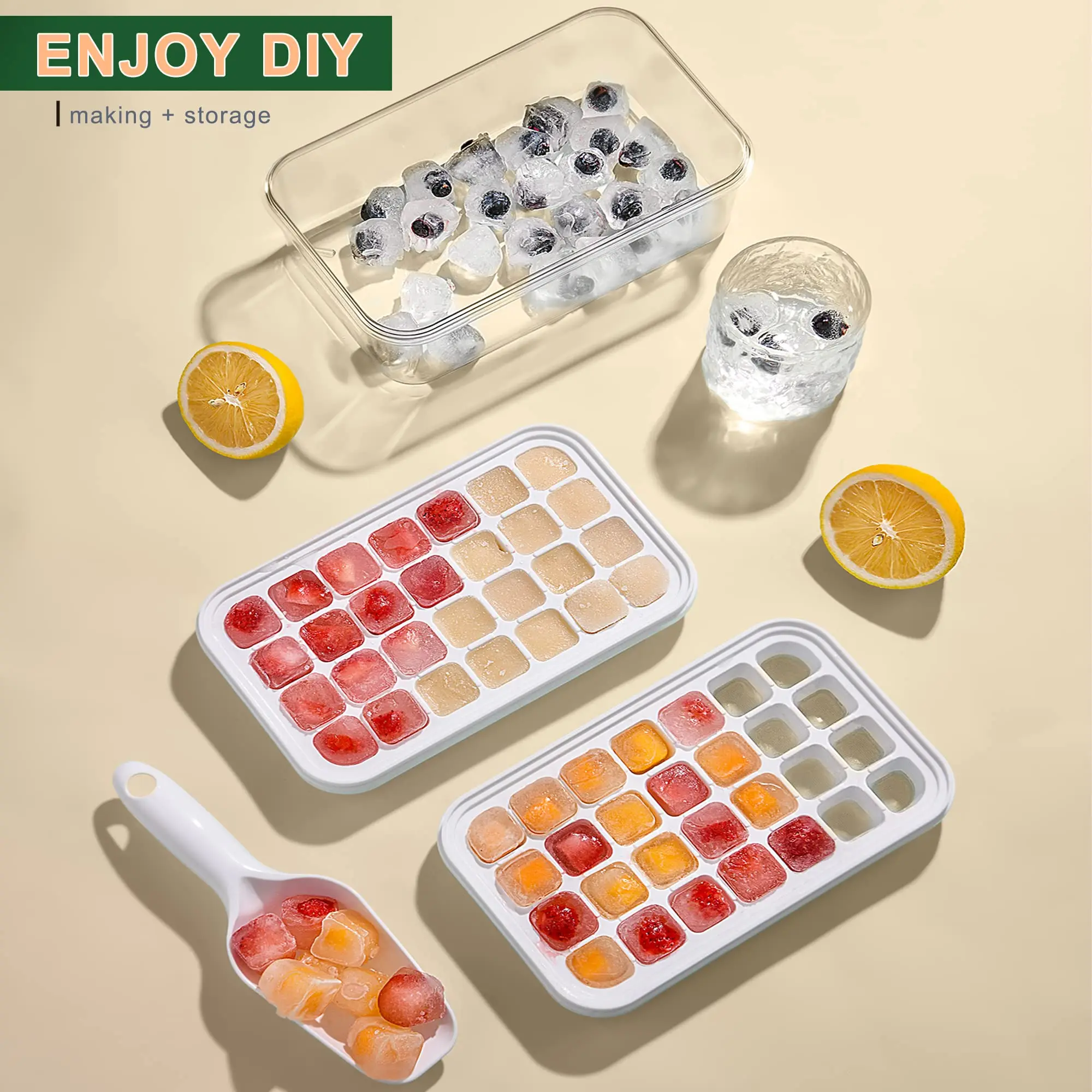 Hot Selling Food Grade Reusable Durable Ice Maker Quick Demould Square Ice Lattice Silicone Ice Cube Tray