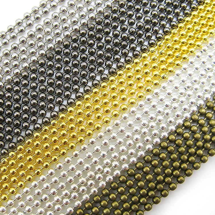 Width 2mm 3mm 4mm 5mm Stainless Steel Shiny Round Bead Ball Chain for Necklace Chains