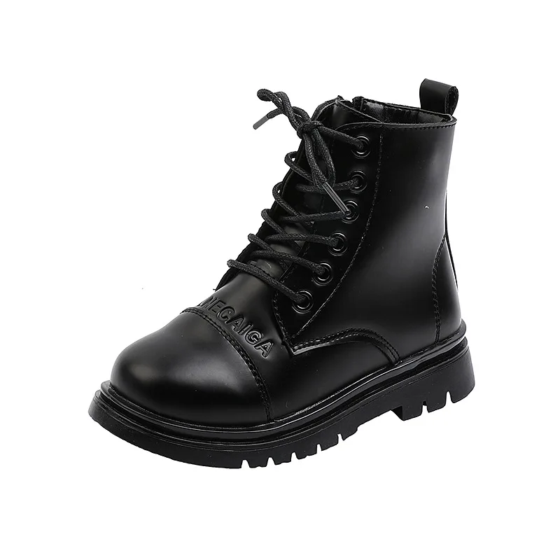2021 High Quality New Fashion British Style Soft Pu Leather Ankle Girls Martin Boots