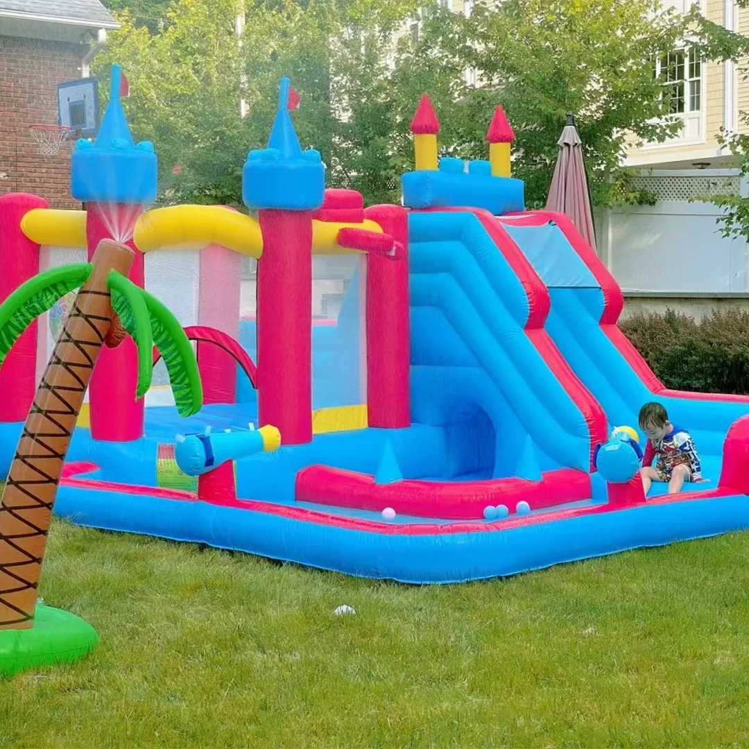 Commercial Kids Playground Obstacle Toboggan Gonflable Bouncy Water Slide Combo Bounce House Inflatable Bouncer Jumping Castle