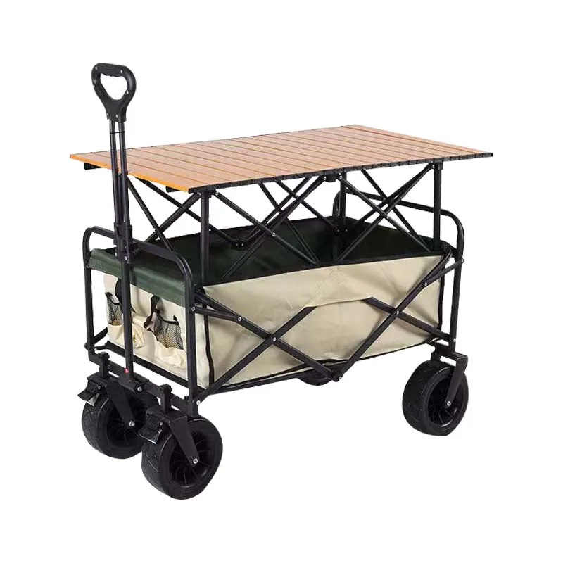 Outdoor Travel Camping Car Lifting Desktop Night Market Stall Car Picnic Trolley Trolley Camping Car Foldable