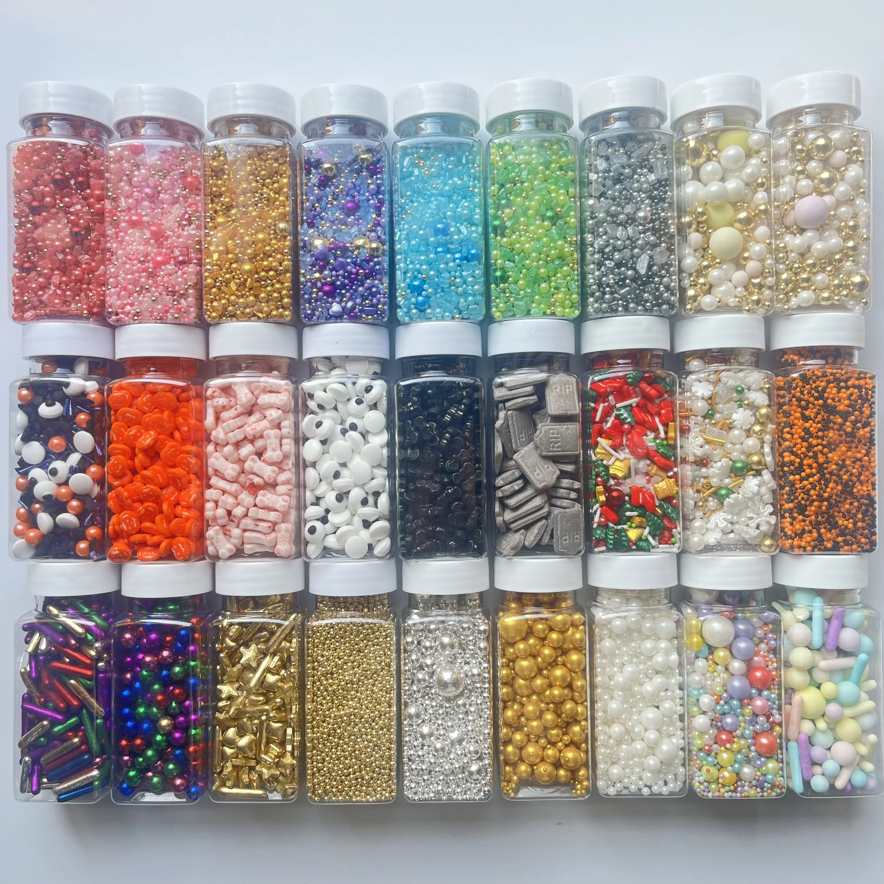 100g edible candy sprinkles sugar beads cake decoration for Christmas Halloween Valentines day wedding cake topper
