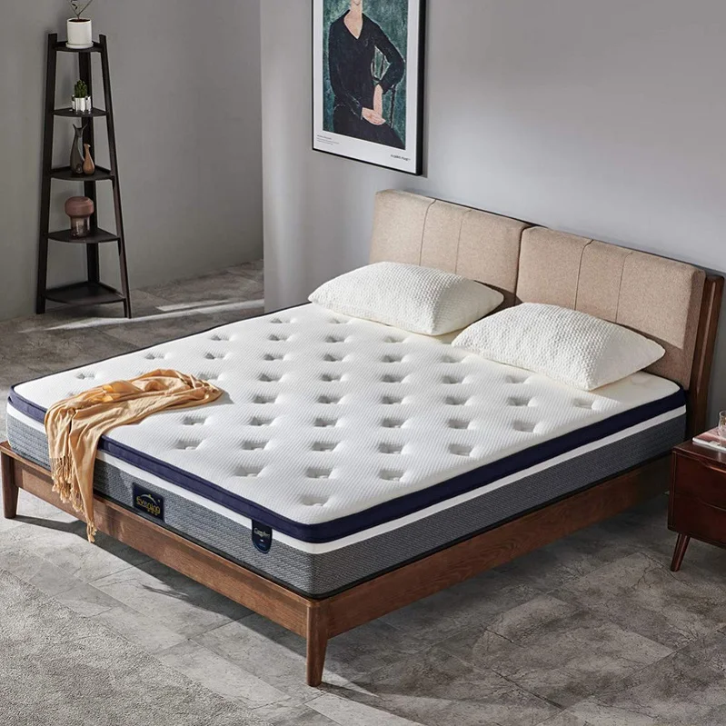 bedroom euro top plush soft pocket spring king size mattress in a box