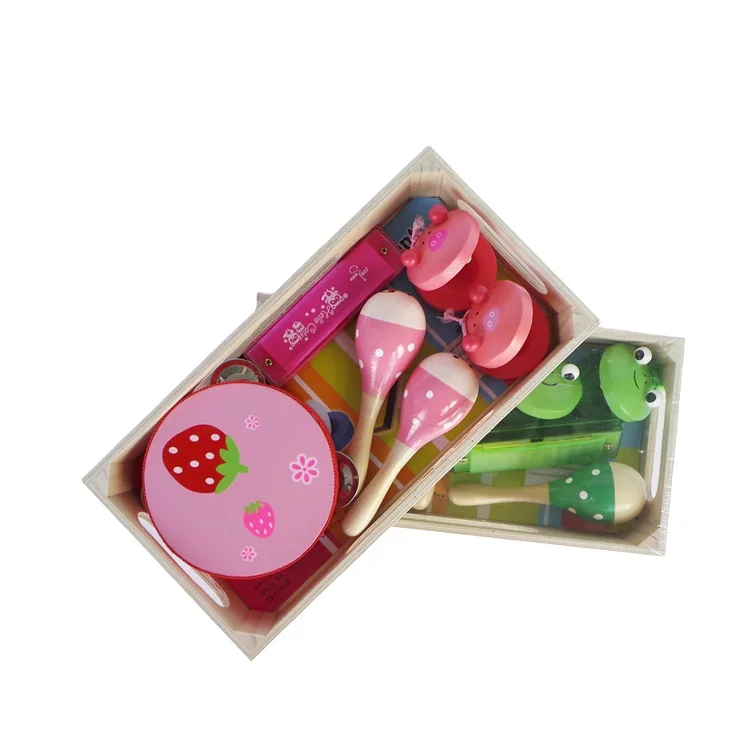 6PCS Baby Toy Musical Instruments Toy Kit Infants Wooden instruments Set Children Music Toys for Kids