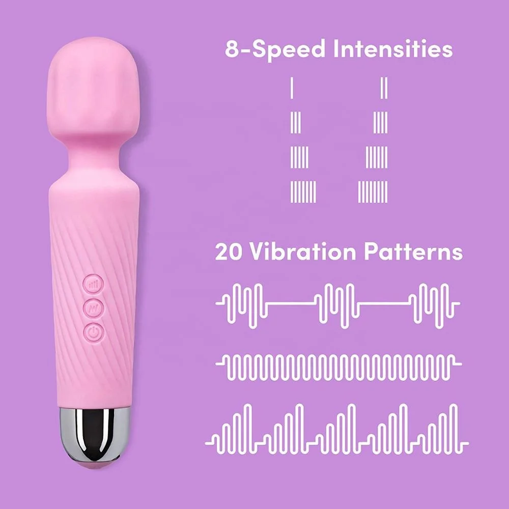 Rechargeable Personal Wand Massager 20 Vibration Patterns & 8 Multi-Speed Quiet, Small, Compact & Powerful Perfect for Couples