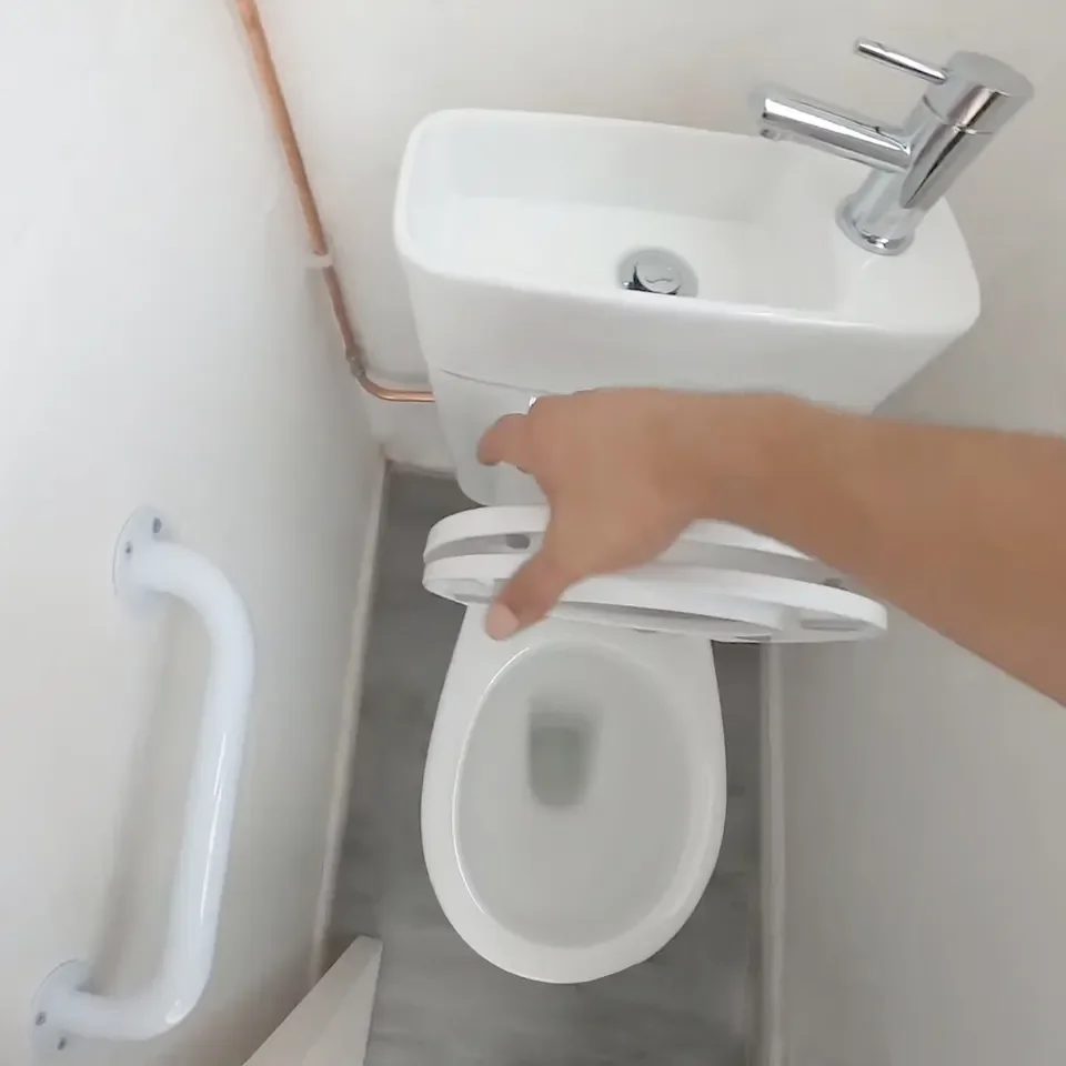 Lave main wc upflush toilette p trap  pour combo water closet basin positive closet with faucet coupled tank inodoro flash tank