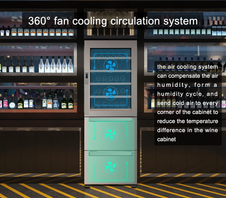 Creative Home Grape Wine Cabinet Whisky Wine and Beverage Cooler Wine Fridge for Kitchen Electric LED Display Refrigerator R600A