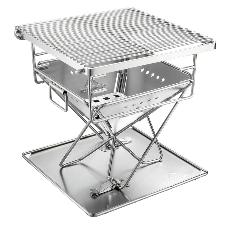 Newly Designed Charcoal Folding Barbecue Grill Height Adjustable Portable Camping Outdoor Fire Pit BBQ Grilling