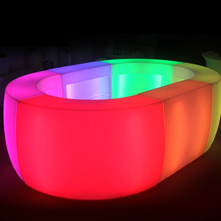 New design PE plastic rechargeable glowing led lounge furniture table for room