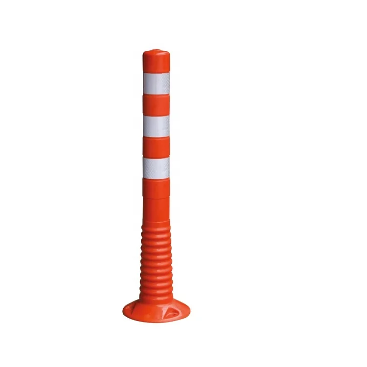 Orange Guaranteed Quality Road Sign Plastic 750mm Flexible Bollard PU Traffic Warning Delineator Bollard Traffic Warning Post
