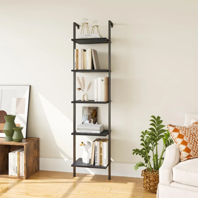 SAMKAI TJ-8 ladder shelf Easy Assemble Glass Storage Organizer for Living Room Manufacturer Customized Wholesale Panel Furniture