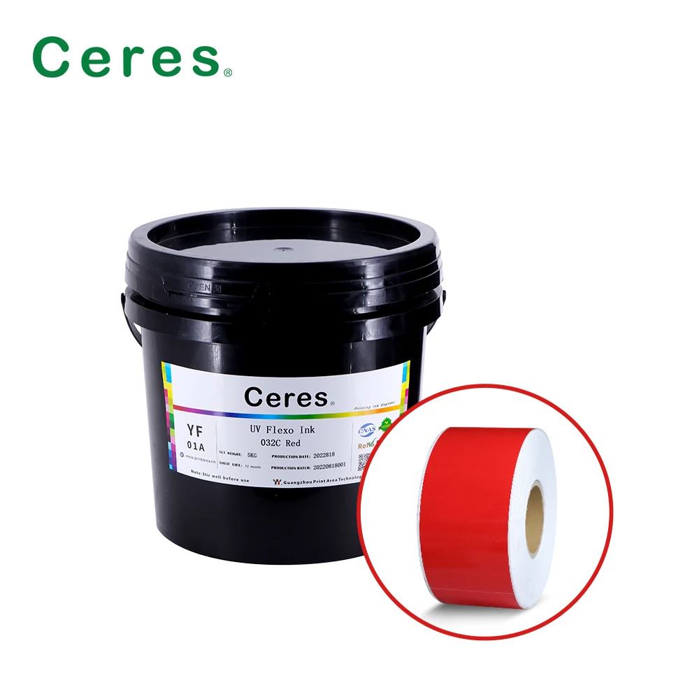 Flash drying UV flexo ink red colour for Viscosity stabilization