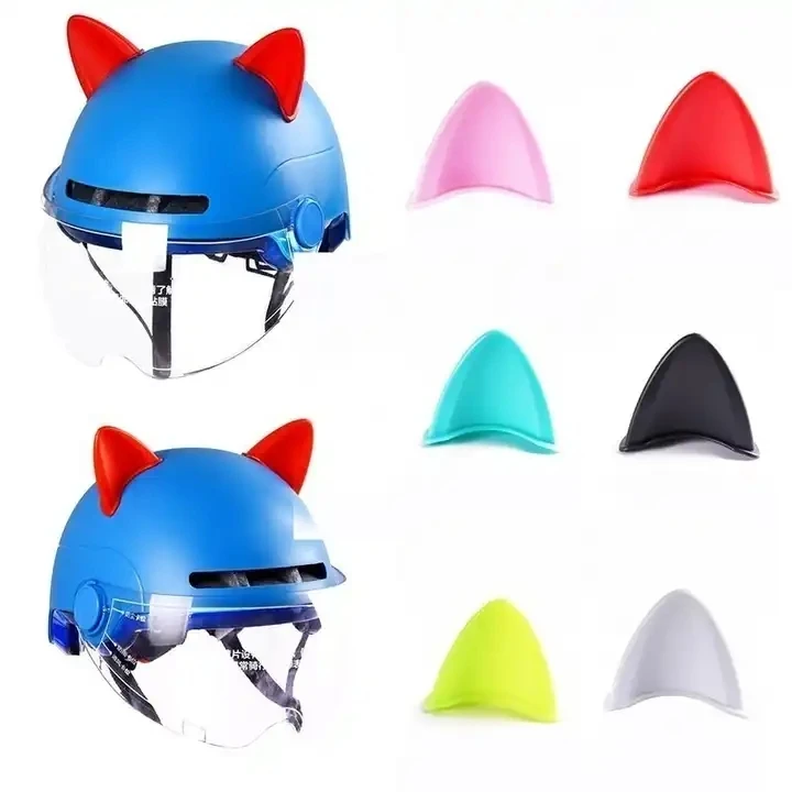 Motorcycle Helmet Cute Cat Ears Decoration Sticker Motocross Full Face Off Road Helmet Decoration Car Accessories