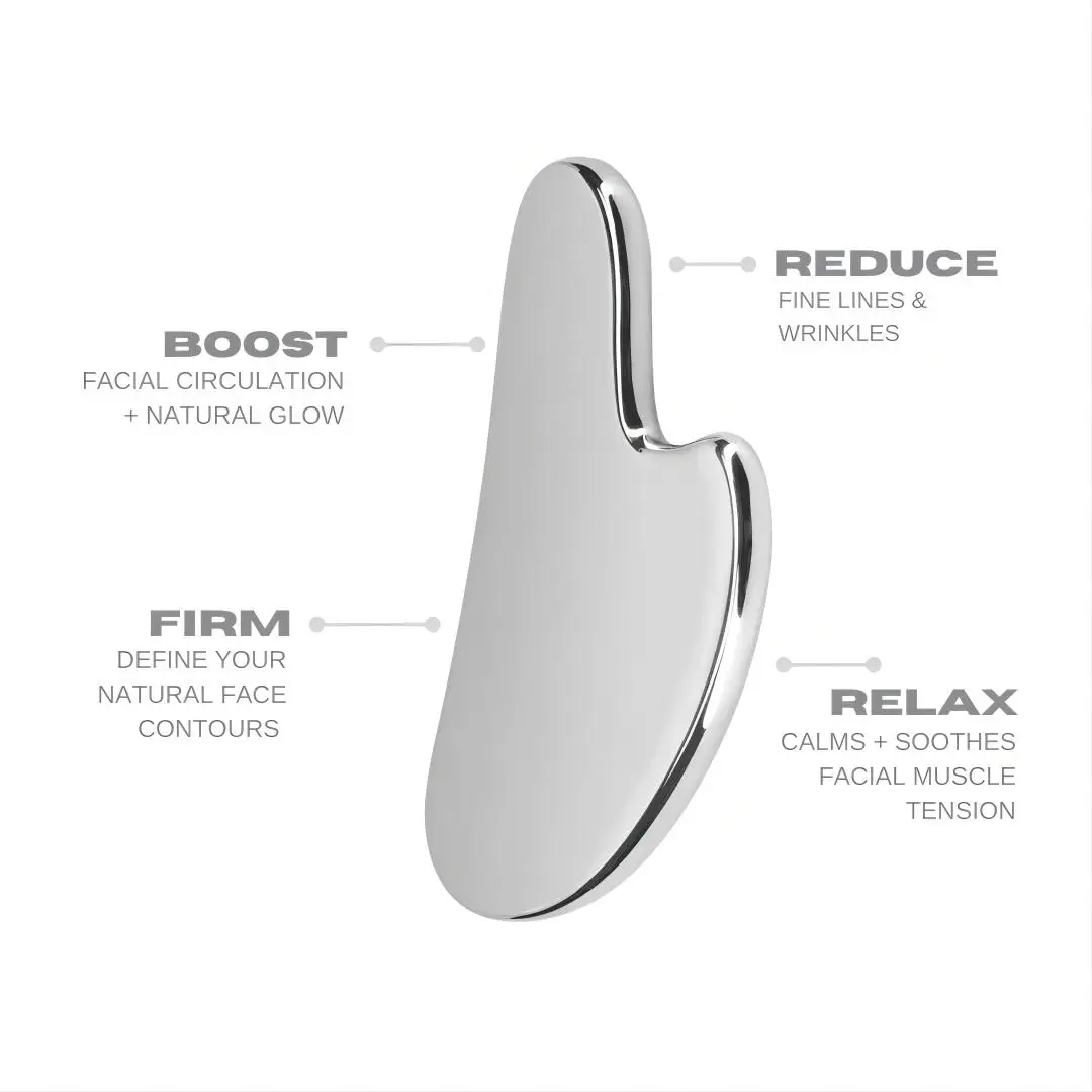 304 Stainless Steel Gua Sha Metal Body Massage Tool Facelift and Neck Tension Custom Logo Home Use