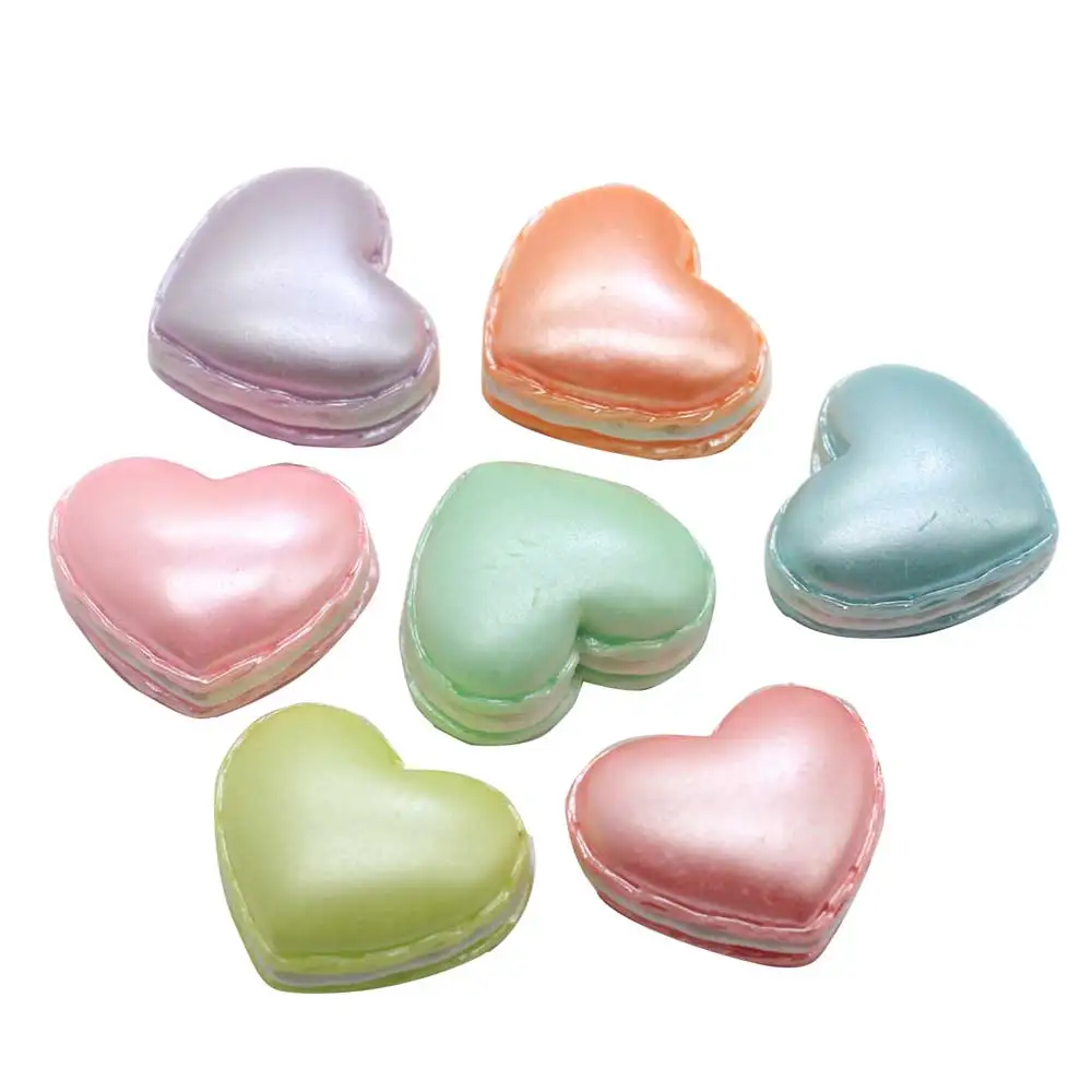 Cute Love Heart  Macaron Cake Resin Simulation Food Flatback Hamburg Cabochon for Scrapbooking DIY Cake Decor