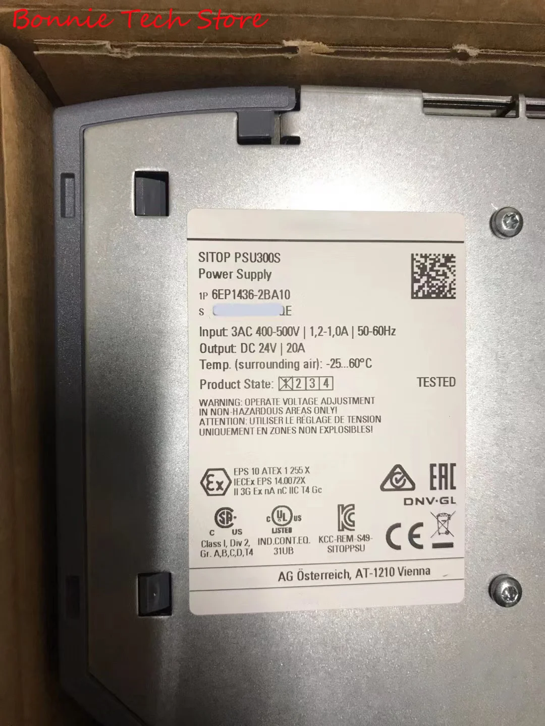 6EP1436-2BA10 for SIEMENS SITOP PSU300S 20 A stabilized power supply input: 400-500 V 3 AC output: 24 V DC/20 A