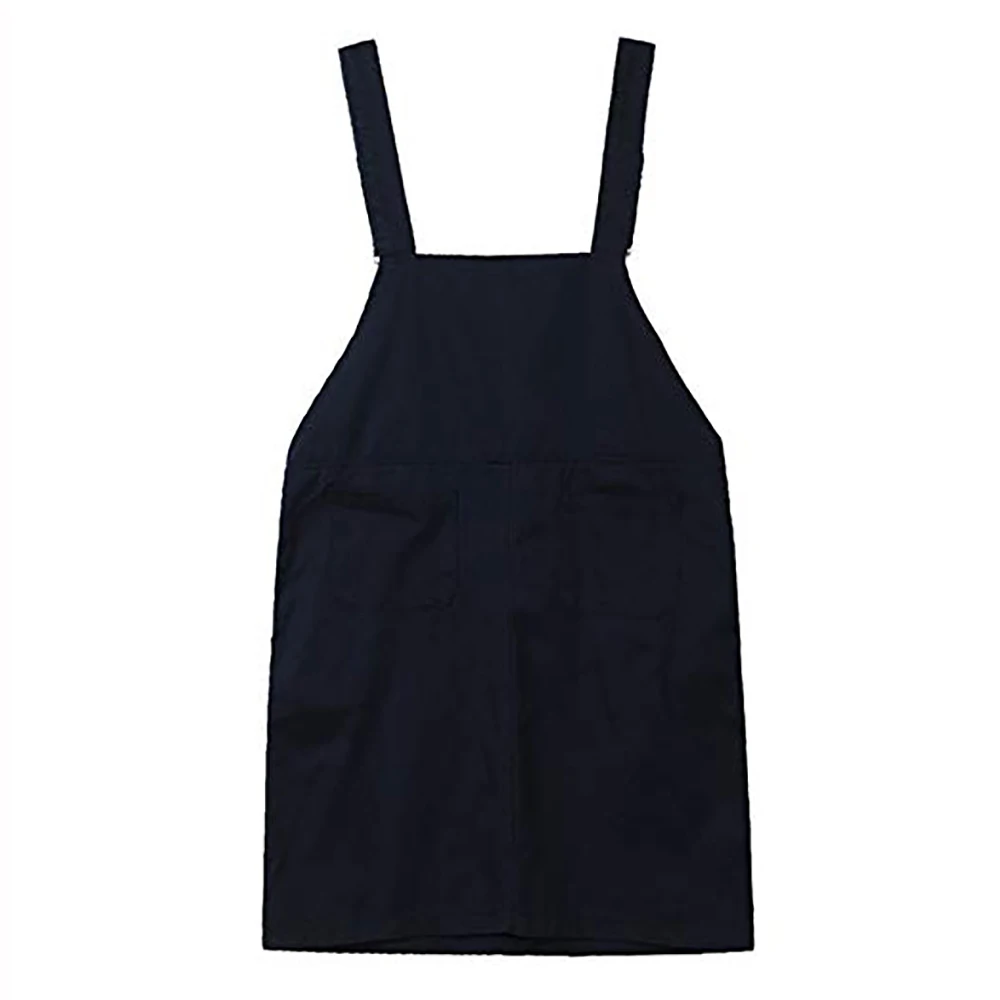 Женское платье до середины икры, черный джинсовый комбинезон с юбкой, платье для женщин