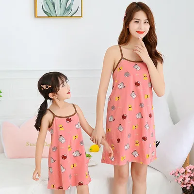 Mommy and Me Outfits Casual Dresses Home Wear Mother and Mini Me Sleep Dress