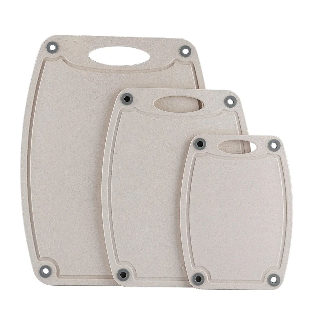 3 предмета в комплекте с защитой от объектива камеры, устойчивая к плесени, экологически чистый пластик рисовой шелухи волокна Набор разделочных досок для кухни