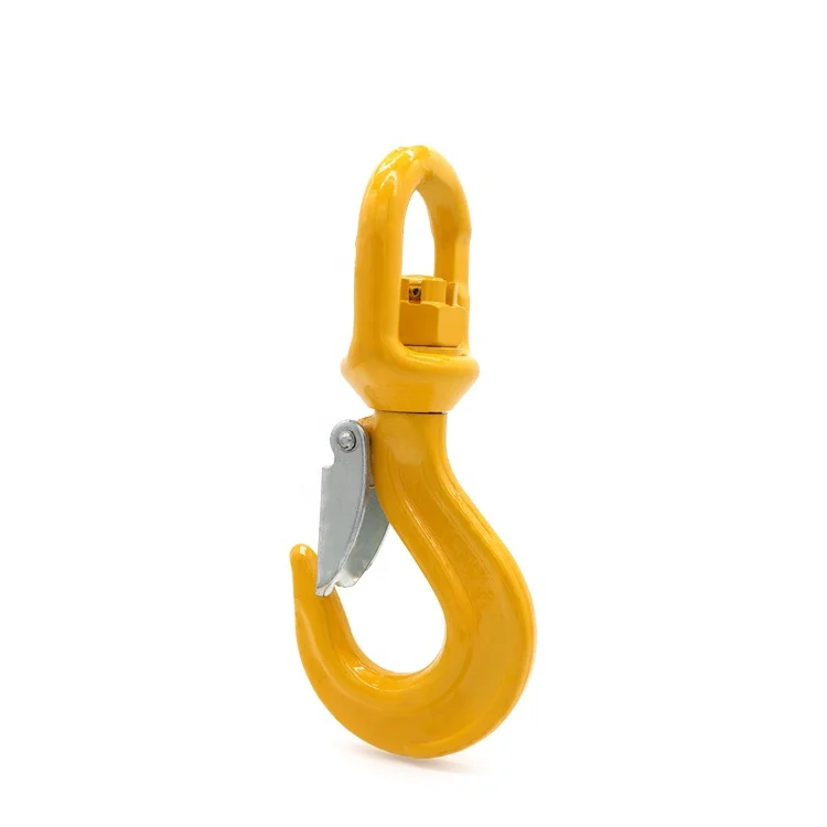 
G80 alloy steel eye swivel hook with latch for lifting 