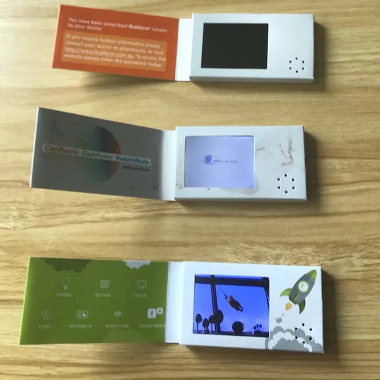 Китай, заводская цена, рекламные LCD видео брошюры с цифровым экраном 2,4 дюйма