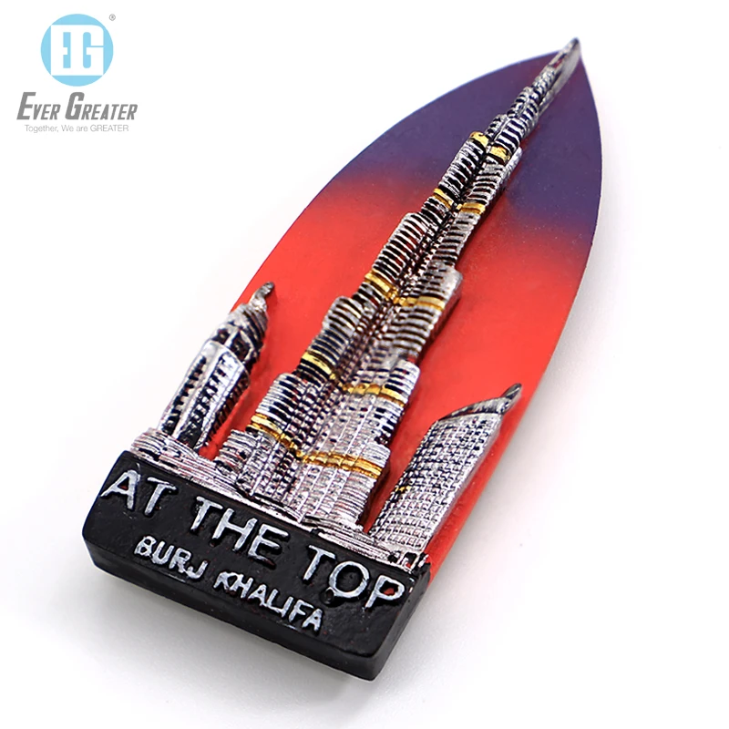 Customized Personalised Resin  Dubai 2D 3D City Fridge Magnet For  Tourism Souvenirs
