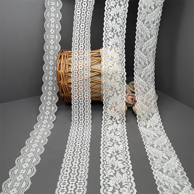 TUTON Custom French Elastic 4.8/5.3/6.0 CM Trim Wholesale for Lingerie Narrow Stretch Lace Spandex / Nylon Sustainable DTM