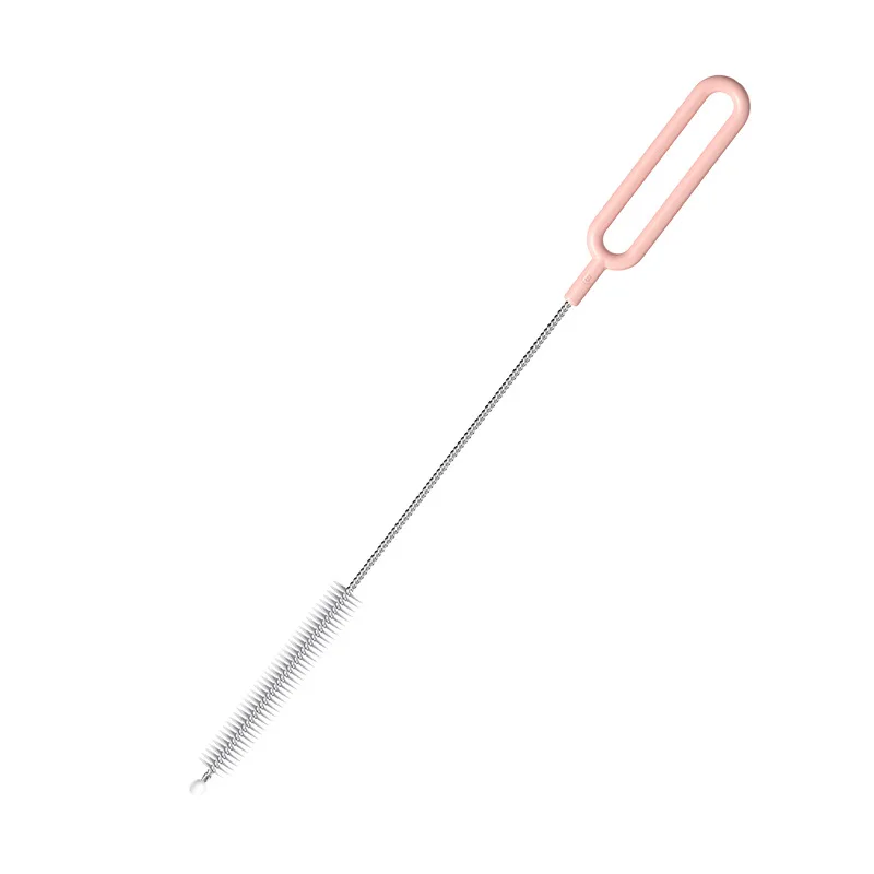 Simplicity Multifunctional Straw Brush Small Stainless Steel Nylon Pacifier Wire Cup Brush