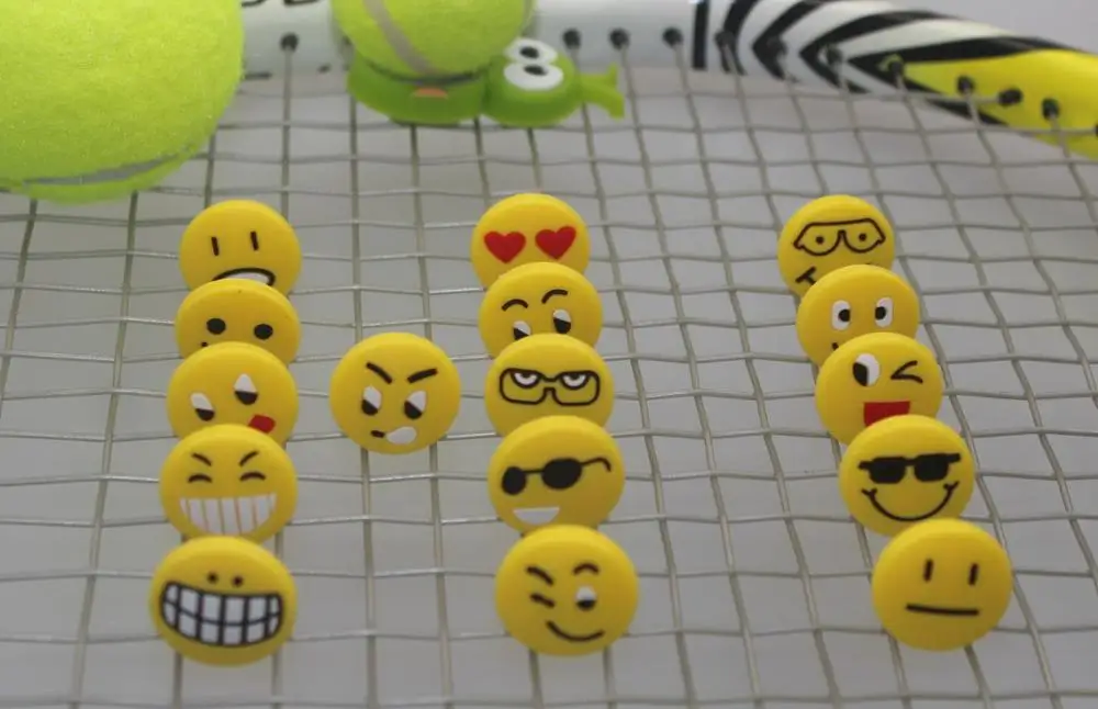 Factory whole sale Silicon funny tennis racket tennis vibration dampeners emoticon tennis vibration absorber rubber vibrators