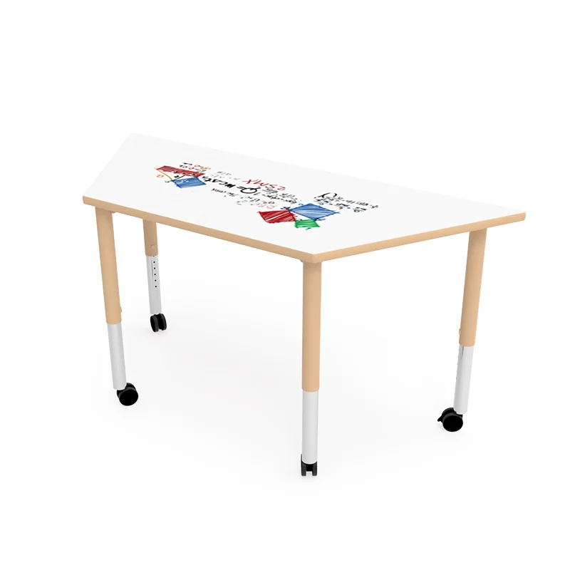 Office Furniture Splicing Working Table Trapezoid Table Shape Office Activity Team Coffee Table For Meeting Whiteboard Classroom