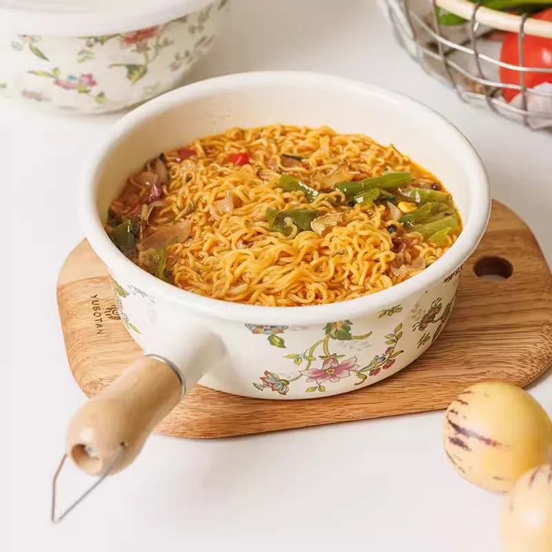 New style 20cm vintage high quality Janpan style cooking pot enamelware fry pan