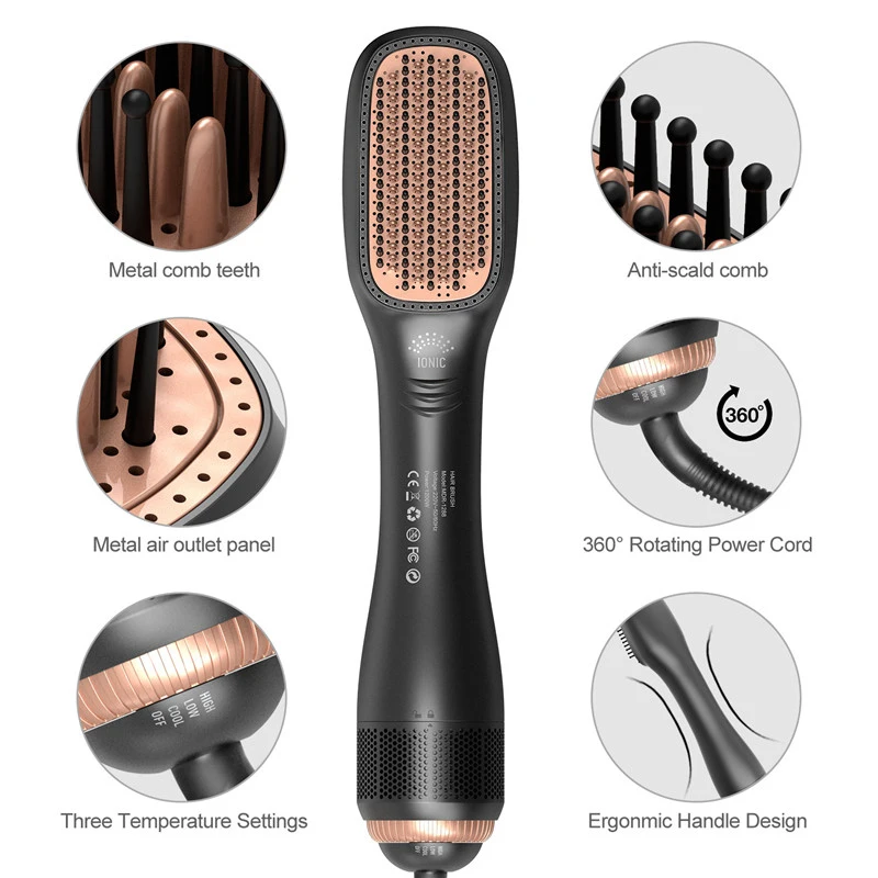 hot sale Professional 1200W Custom Electric Hair Salon Comb Brush One Step 5 IN 1 Hot Air Hair Brush