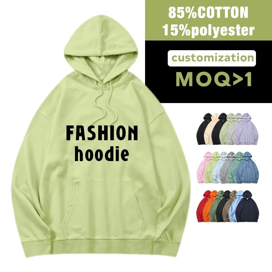 Best Sale High Quality Cotton French Terry Drop Shoulders Oversized Pullover Hoodies Plain Unisex Custom Hoodies