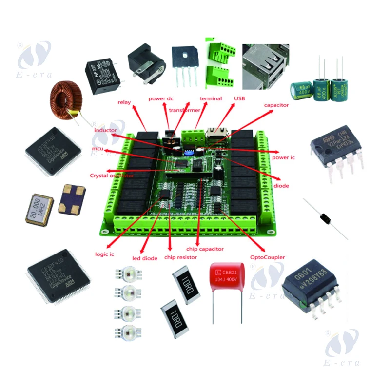 Hot sale China kit supplier DC24V DIN Microcontroller development control MCU 8 channel plc relay module