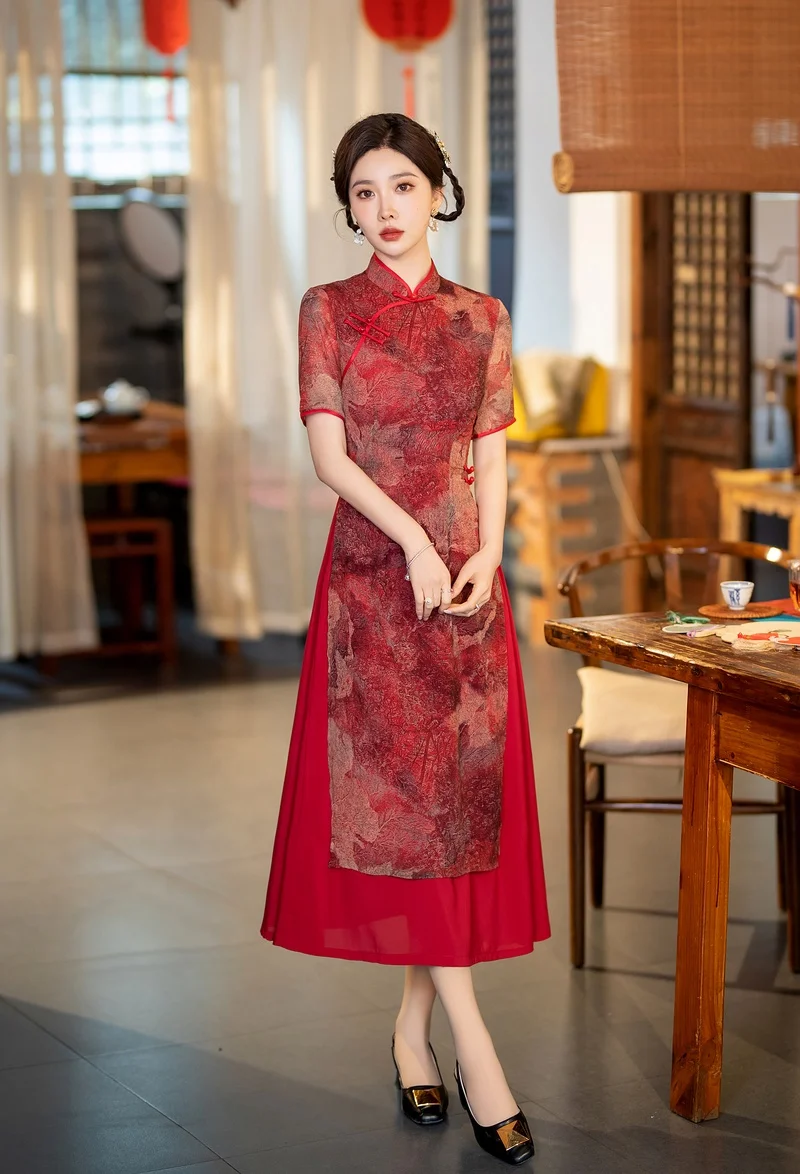 Popular Recommend 2024 high quality cheongsam plus size traditional cheongsam wedding dress
