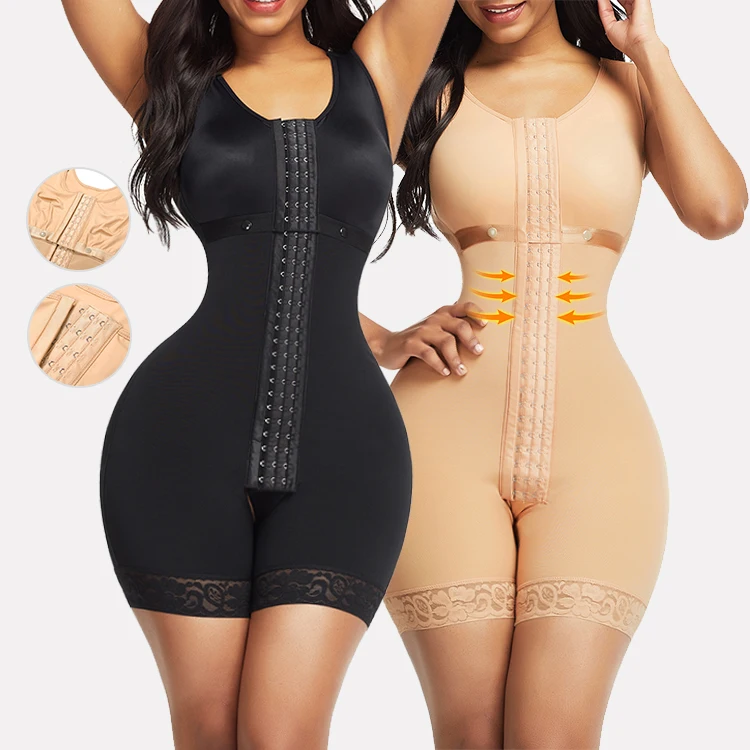 
Top Selling Adjustable 3 Hooks High Compression Tummy Control Full Body Shaper Women Shapewear Butt Lifter Short 