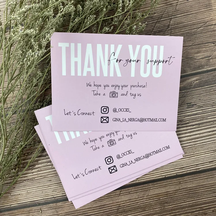 Custom Printed Amazon Online Business Gold Foil Stamping Thank You For Your Order Card