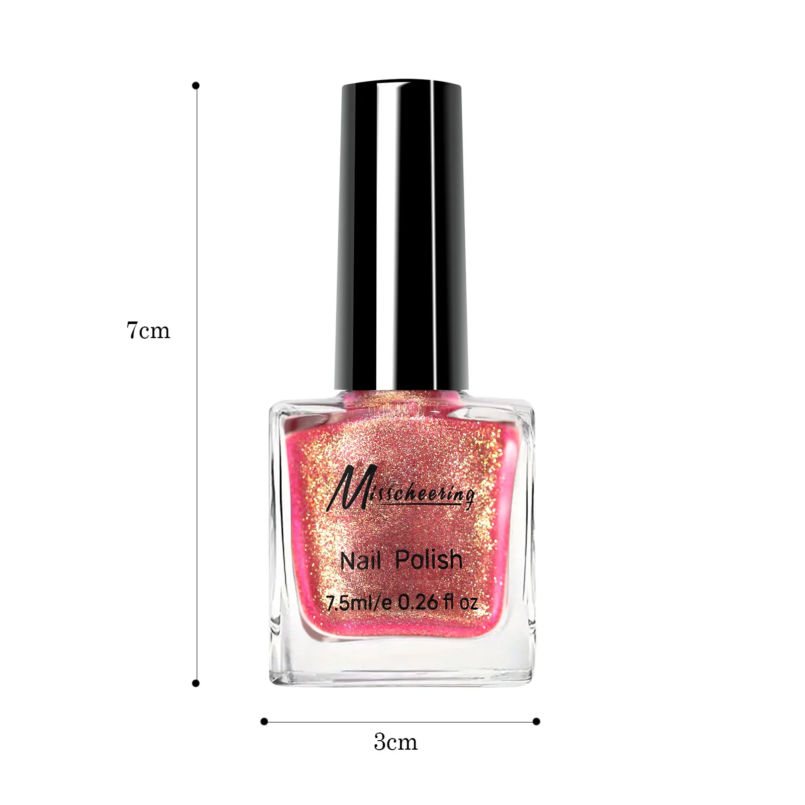 Misscheering 7.5ml Dazzling Nail Art Gel Aurora Chameleon Pink Gold Flakes Varnish Soak Off Semi Permanent UV Glitter Gel Polish