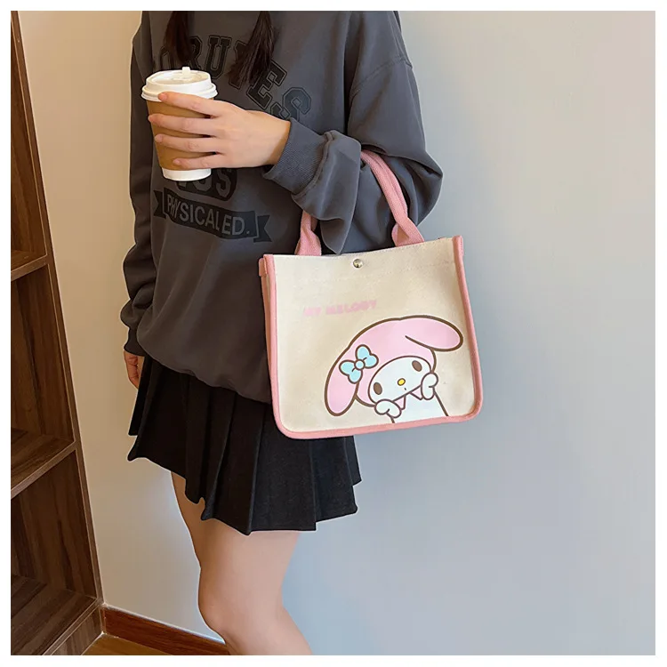 MM My Melody Shoulder Bag melody Fashion canvas tote bag Cinnamoroll large capacity Mommy bag