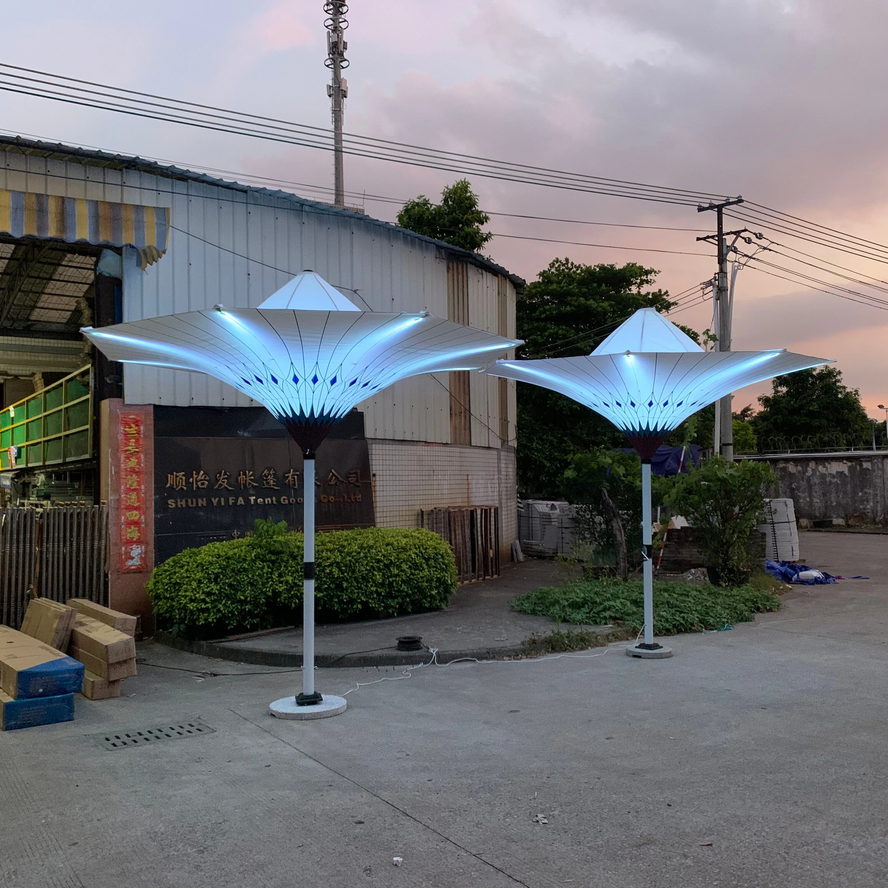 adverting beach outside umbrella tent folding tent  flower umbrella   tent LED Tulip Umbrella