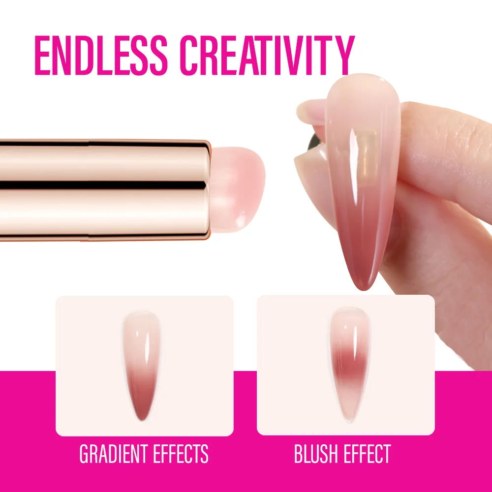 Customized Logo Blooming Air Brush Paint for Nails Silicone Magic Mirror Nail Brush Black Nail Art Brush