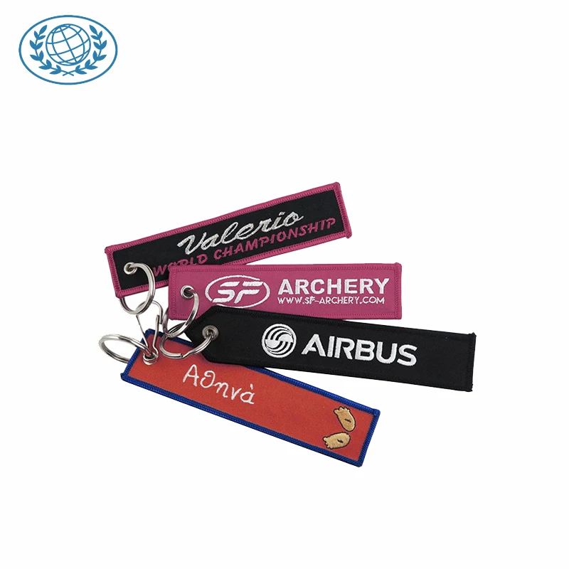 Custom Size keychain Embroidered aviation keychain before flight personnel keyrings No MOQ