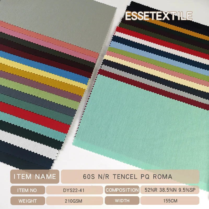 INDIA 50S TENCEL PQ SIRO NR Fabric for T SHIRT/ POLO 220 GSM Knitted Ponte De ROMA Jersey  Factory Manufacturer TELA